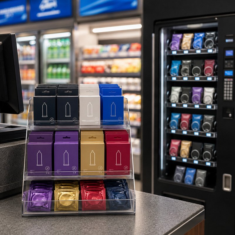 Convenience stores and vending machines