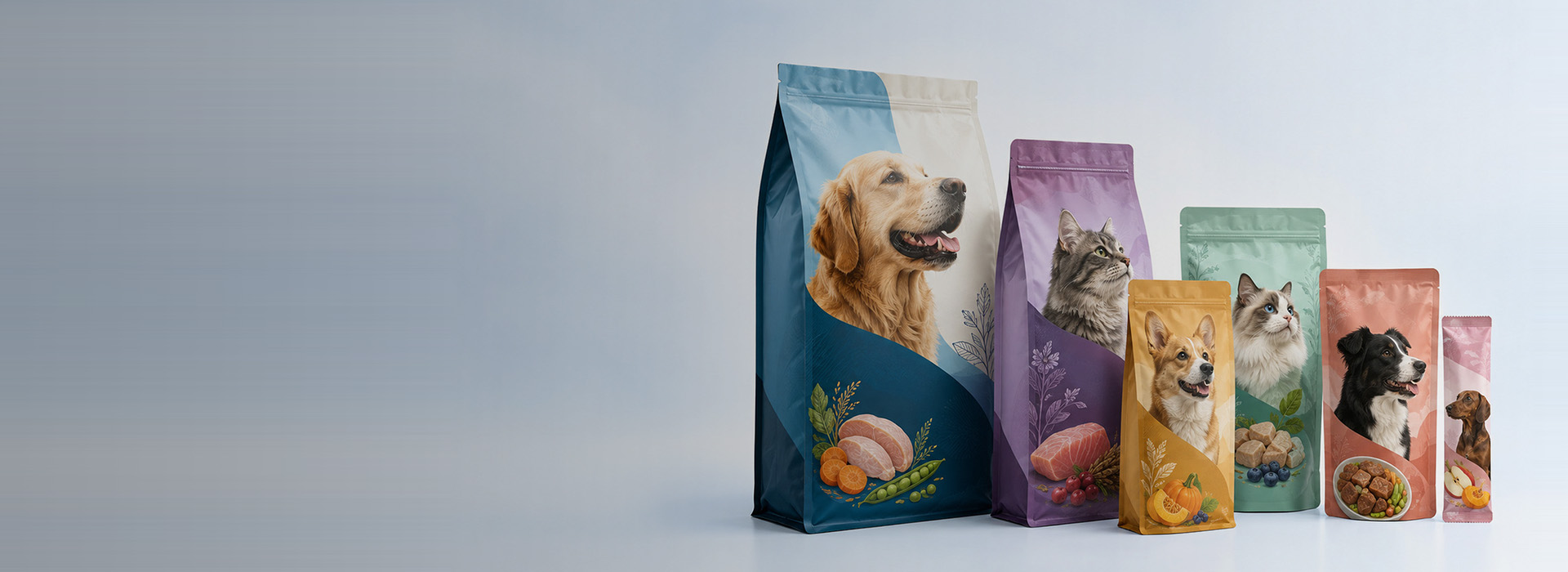 Custom Pet Food Pouches-Designed for the Food and Filling Process